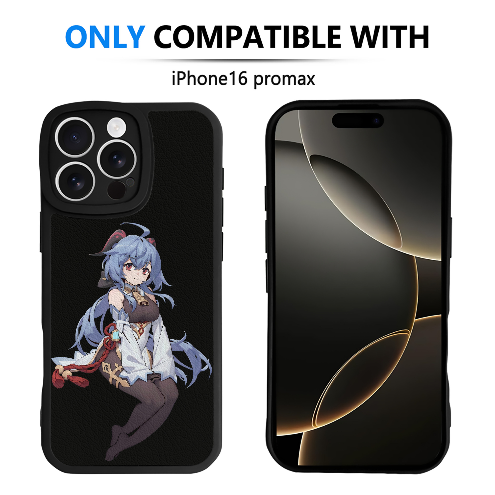 げんし神 甘雨 かんう genshin Ganyu 【iPhone 16シリーズ対応】シリコンスマホケース（レザー調） 材質：シリコン